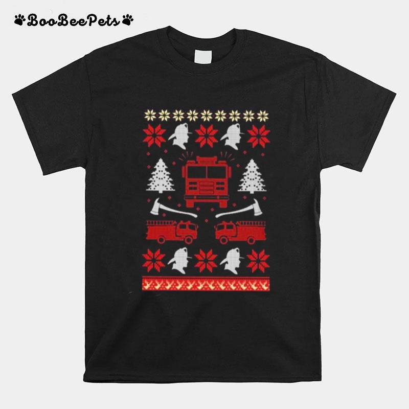 Fire Fighter 2022 Ugly Christmas T-Shirt