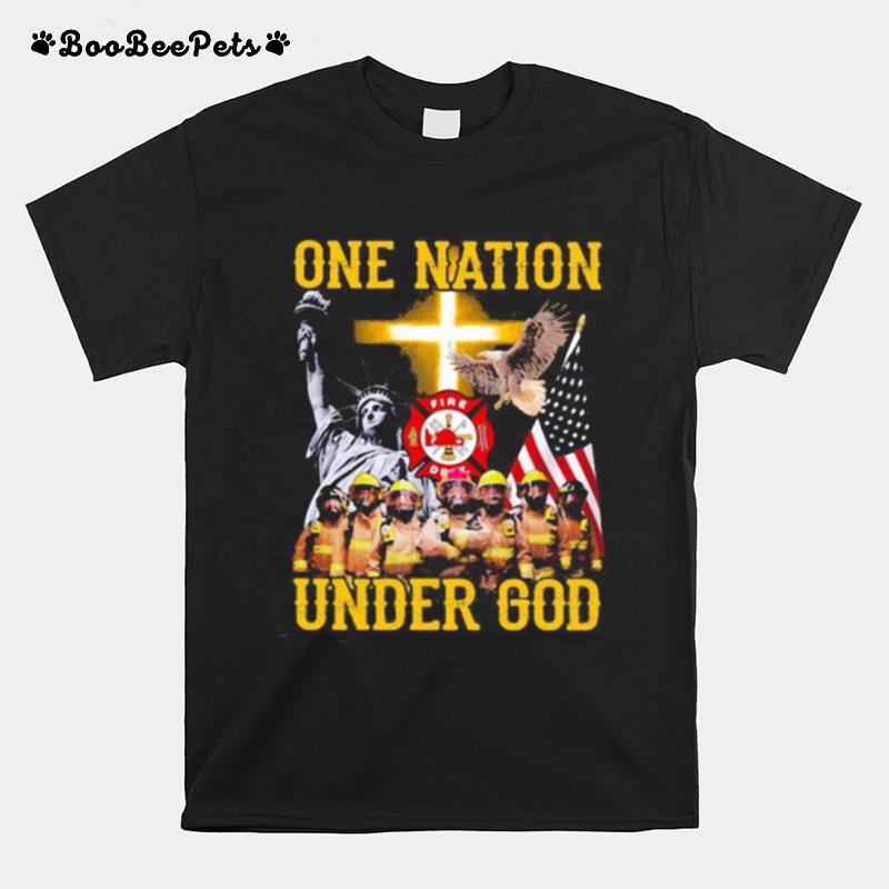 Firefighter One Nation Under God T-Shirt