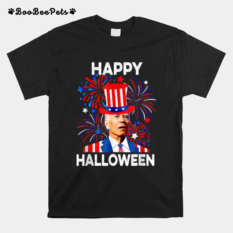 Fireworks Merica Biden Uh Happy Halloween Confused For 4Th T B0B51Fjg88 T-Shirt