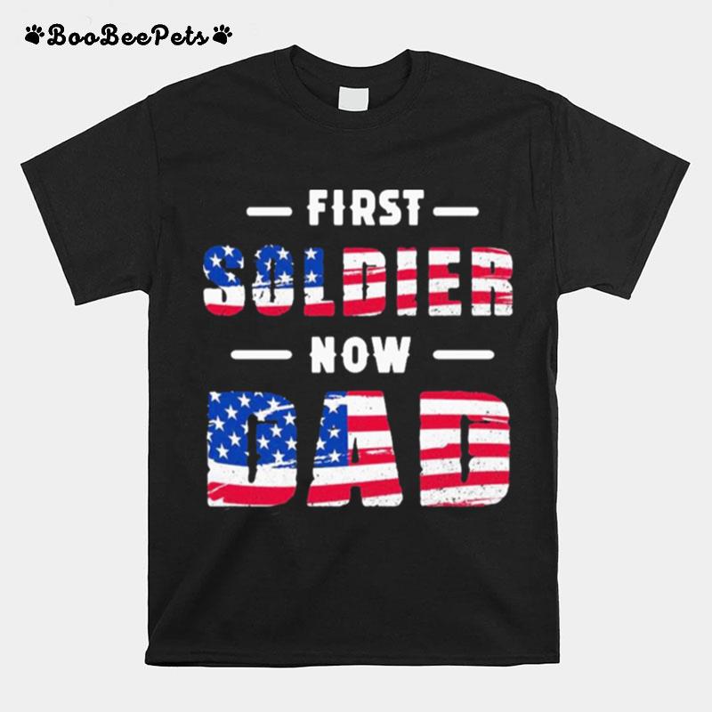 First Goldien Now Dad Maximilian Genevieve American Flag T-Shirt