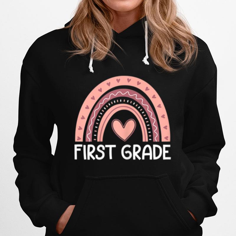 First Grade Rainbow Team Hello 1St Grade Rocks Squad Teacher Hoodie