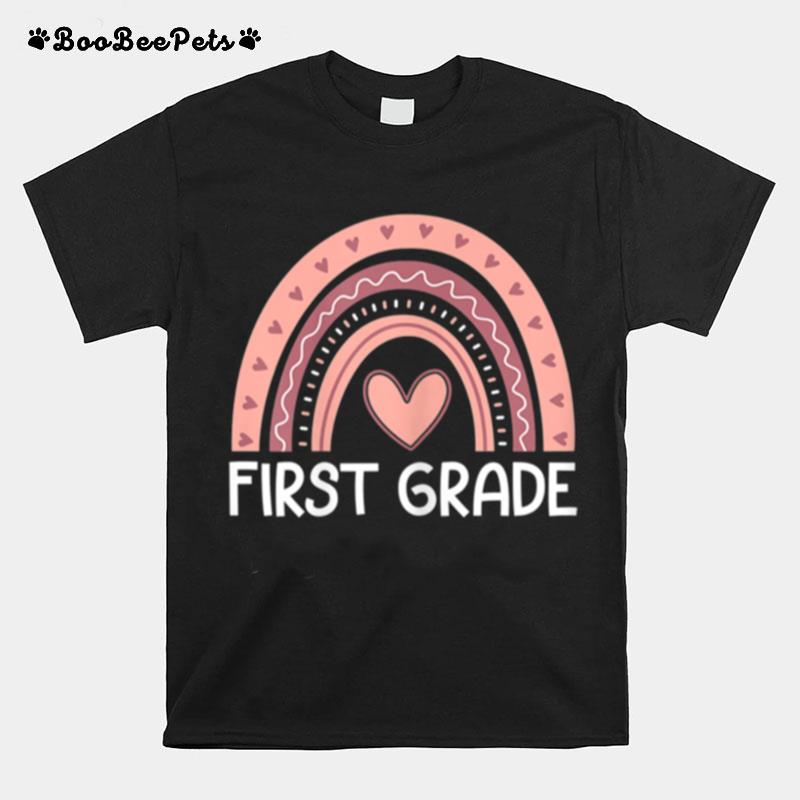 First Grade Rainbow Team Hello 1St Grade Rocks Squad Teacher T-Shirt