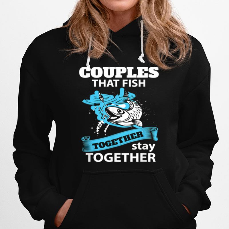 Fishing Couple Everyday Text Simple Retro Hoodie