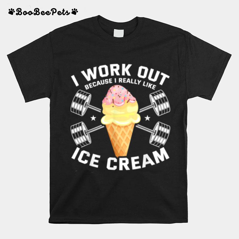 Fitness Trainer Ice Cream Bodybuilder Sweet Cheat Day T-Shirt