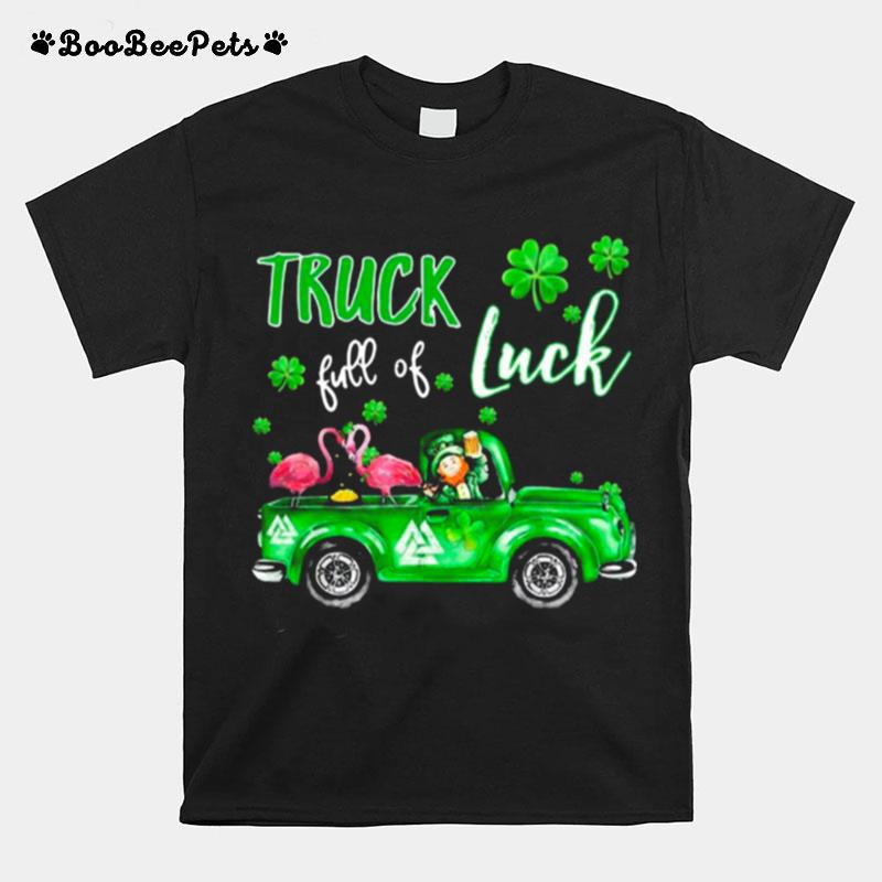 Flamingo And Irish Man Truck Drive Full Of Luck T-Shirt