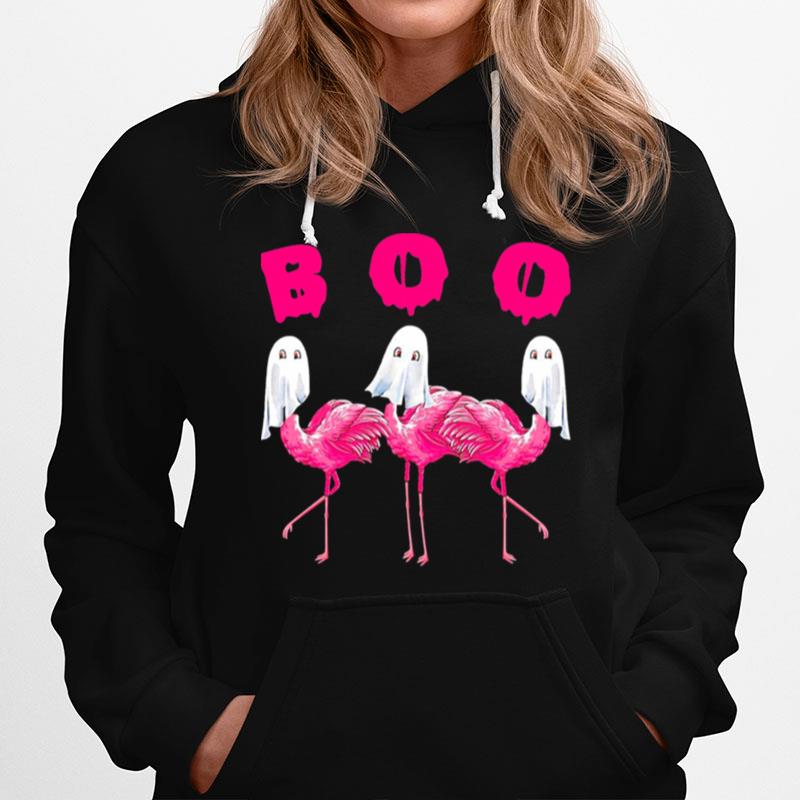 Flamingo Boo Happy Halloween Hoodie