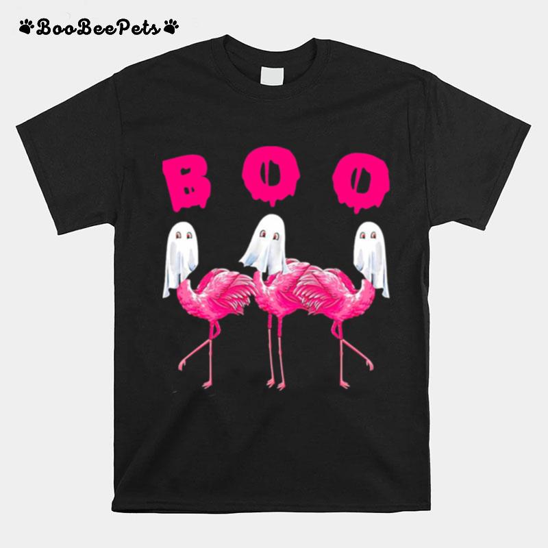 Flamingo Boo Happy Halloween T-Shirt