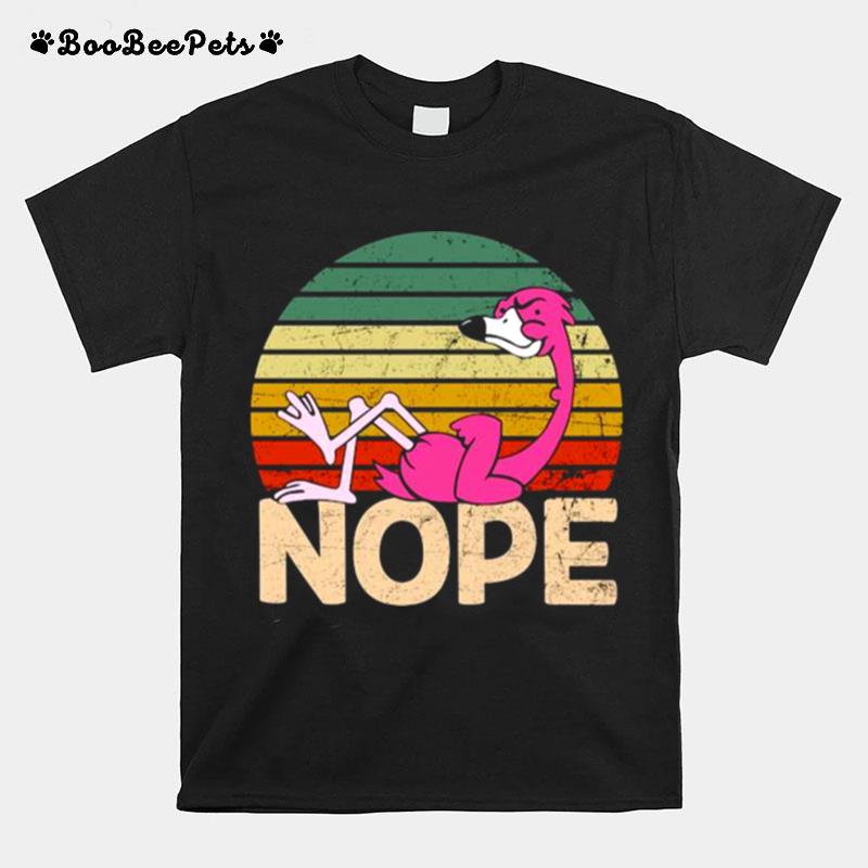 Flamingo Coffee Nope Still Dont Care Try Again Tomorrow Vintage T-Shirt