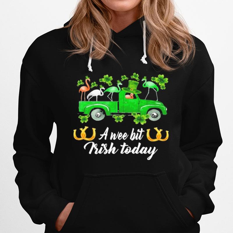 Flamingos Car St Patricks Day A Wee Bit Irish Today Hoodie