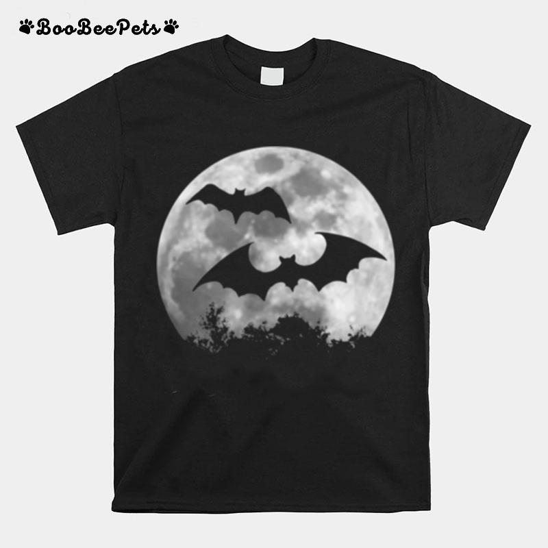 Fledermause Beim Vollmond Gothic Gruftie Flatterviecher T-Shirt