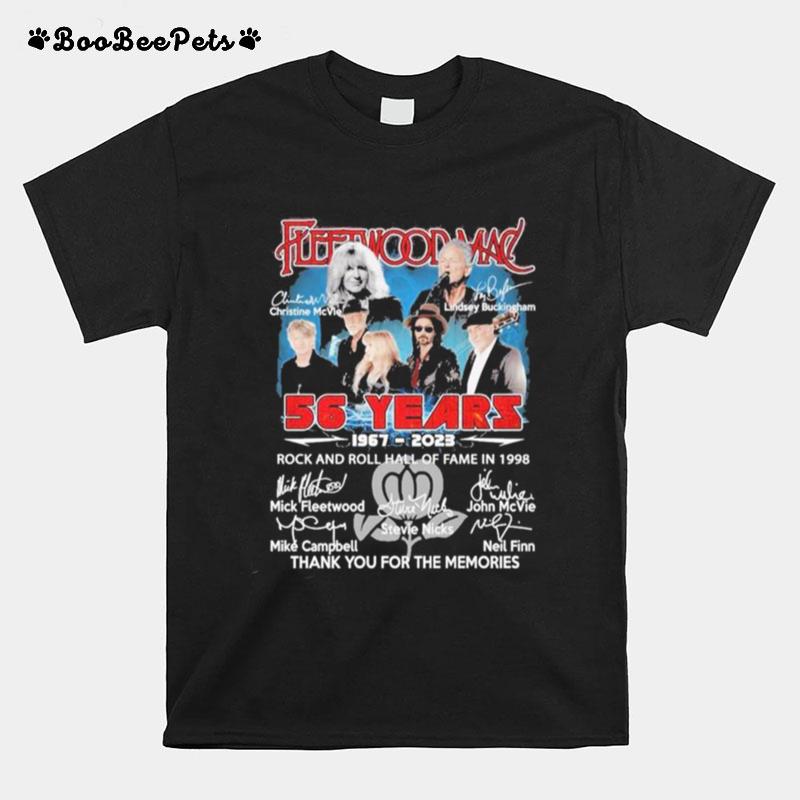 Fleetwood Mac 56 Years Of 1967 %E2%80%93 2023 Thank You For The Memories Signatures T-Shirt