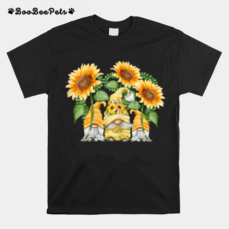 Floral Sunflower Gnome For Hippies Spring Gardener Gnomie T-Shirt