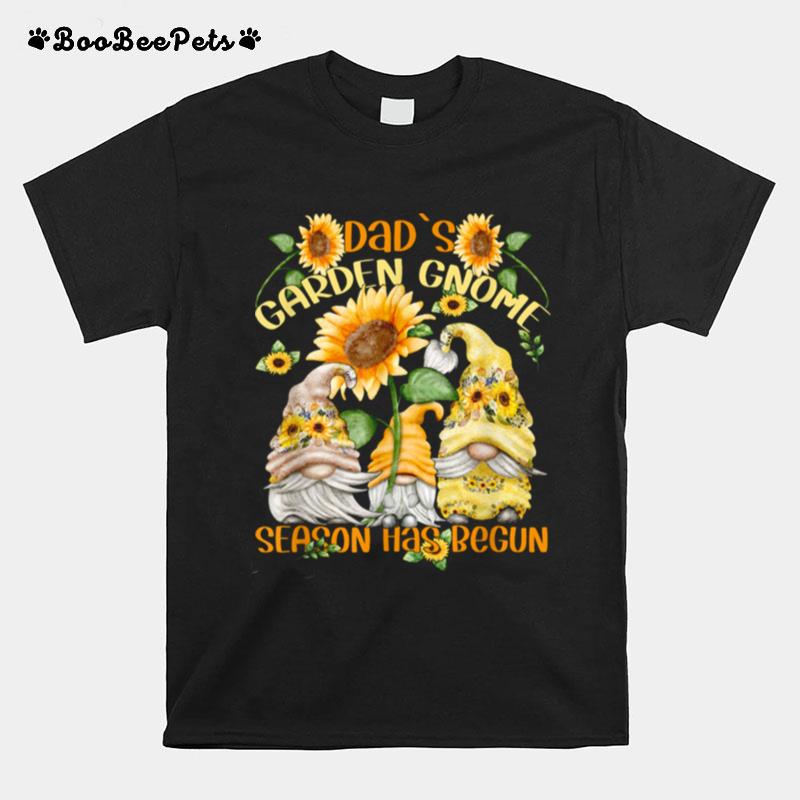 Floral Sunflower Gnome Quote For Spring Gardener Dad T-Shirt