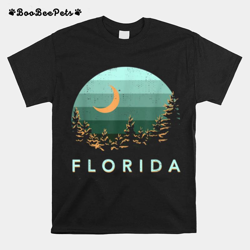 Florida Souvenir Forest Evergreen Night Sky Nature T-Shirt