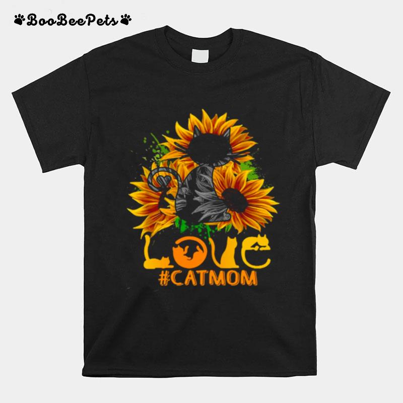Flower Love Cat Mom T-Shirt