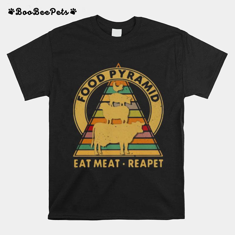 Food Pyramid Eat Meat Reapet Vintage T-Shirt