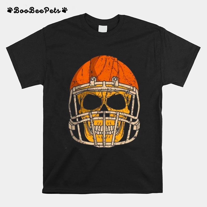 Football Player Skull Trick Or Treat Halloween T-Shirt