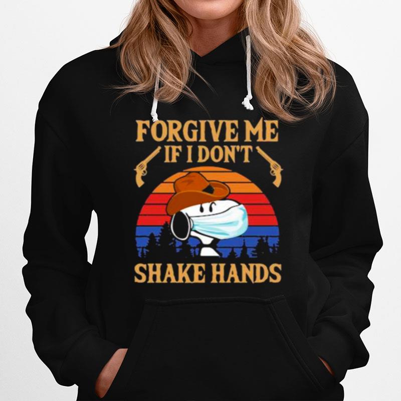 Forgive Me If I Dont Shake Hands Cowboy Snoopy Mask Vintage Hoodie