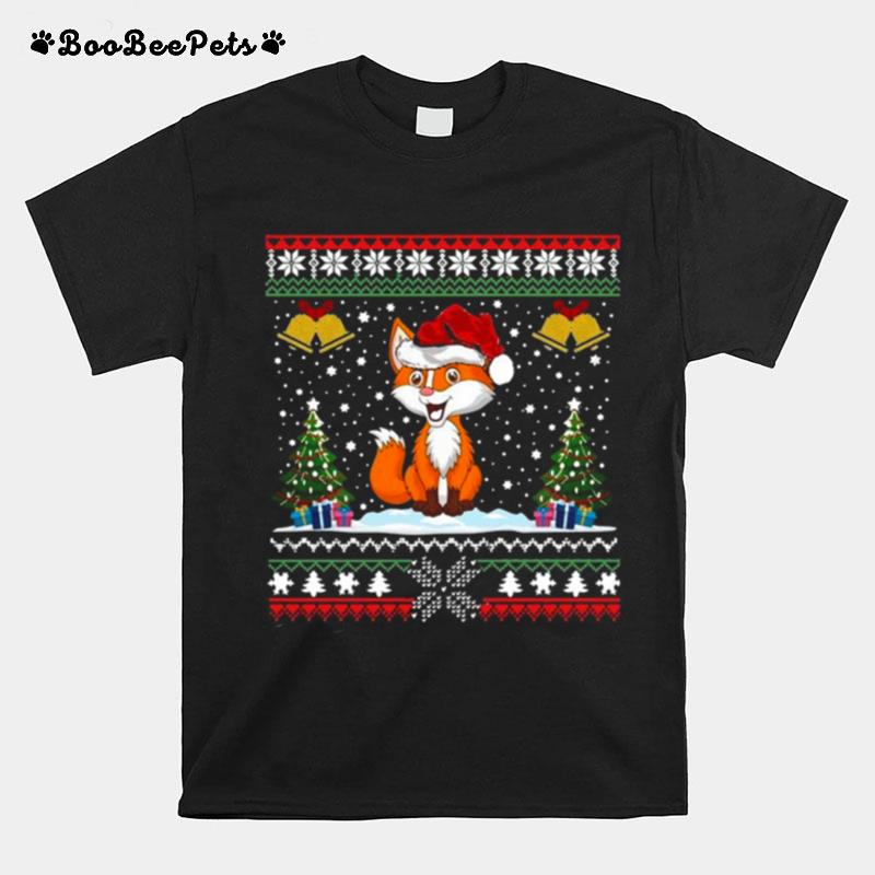 Foxes Animal Lover Xmas Gift Ugly Fox Christmas T-Shirt
