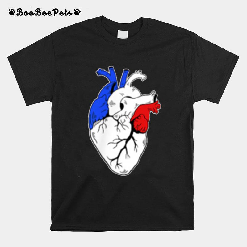 France Anatomical Heart Soccer Game Flag Pride T-Shirt