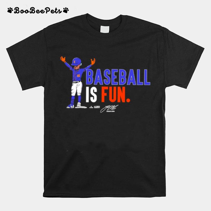 Frankie Lindor Baseball Is Fun Signature T-Shirt
