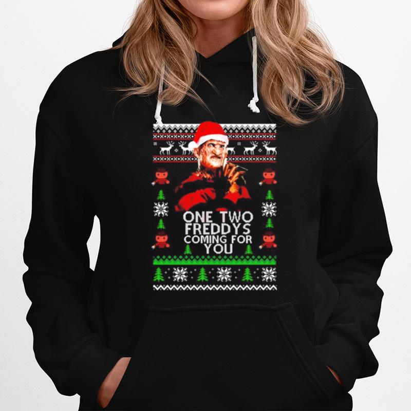 Freddy Krueger One Two Freddys Coming For You Ugly Christmas Hoodie
