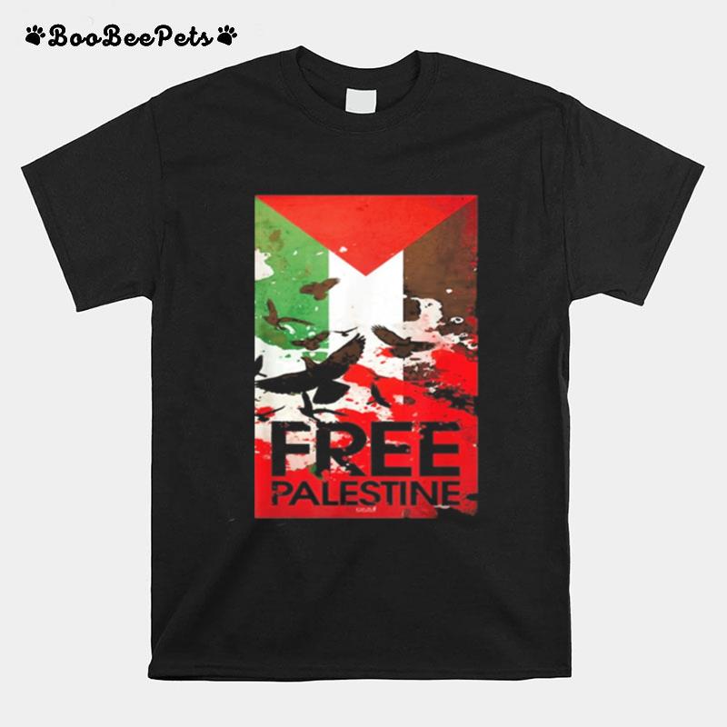 Free Gaza Palestine Flag Arabic T-Shirt