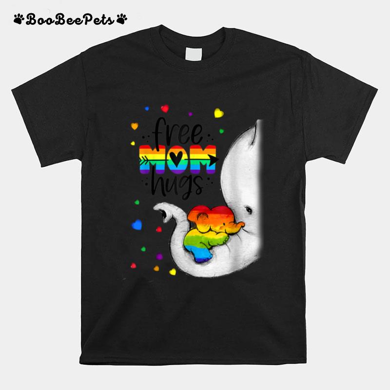 Free Mom Hugs Tshirt Rainbow Elephant Lgbt Pride Month T B0B3Qjn4K1 T-Shirt