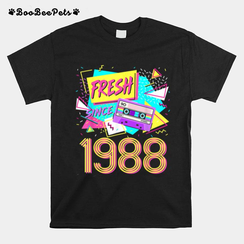 Fresh Since 1988 33 Years Old Retro Vintage 33Rd Birthday T-Shirt