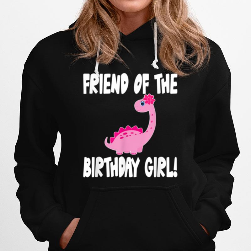 Friend Of The Birthday Girl Dinosaur Matching Family Party Hoodie