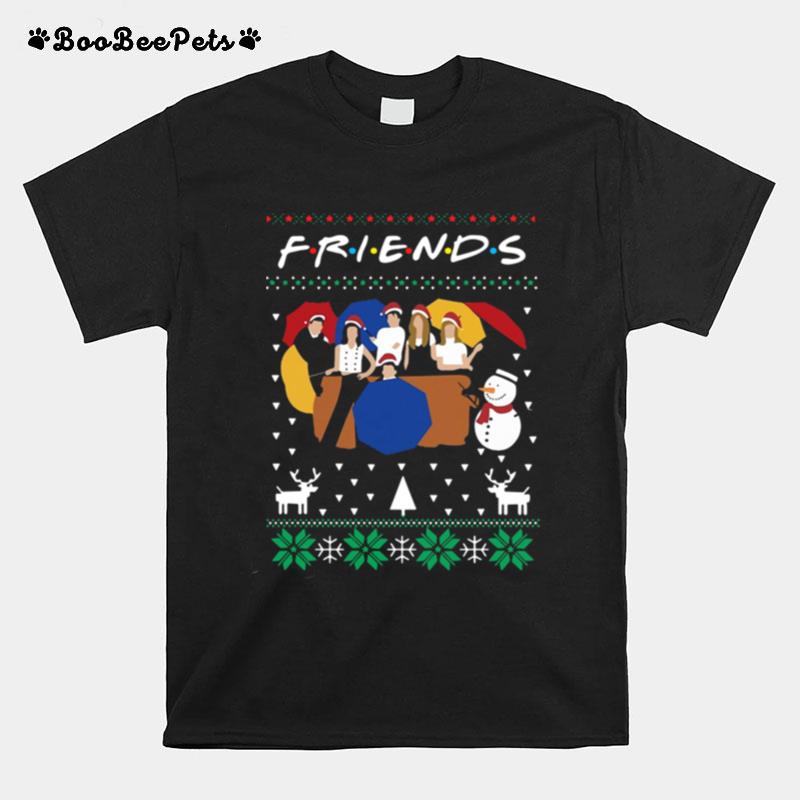 Friends And Snowman Christmas Ugly T-Shirt