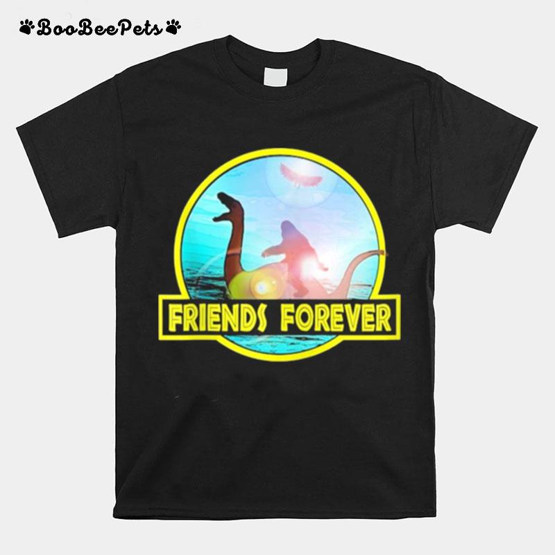 Friends Forever Mothman Bigfoot Nessie Mysterious Monsters Zip T-Shirt