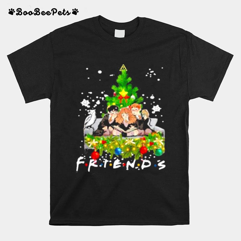 Friends Harry Potter Hermione And Ron Weasley Christmas Tree T-Shirt