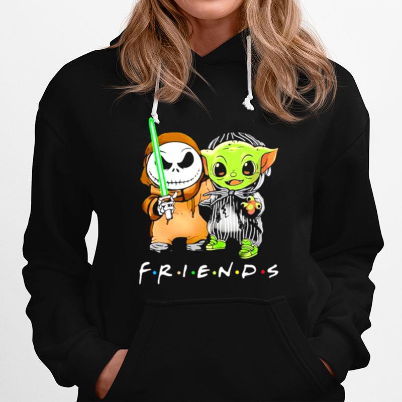 Friends With Baby Yoda And Jack Skelington Hoodie