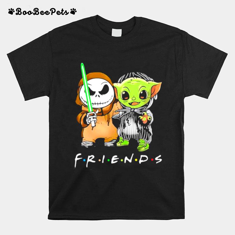 Friends With Baby Yoda And Jack Skelington T-Shirt