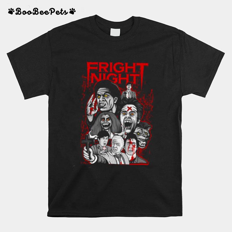 Fright Night Character Collage Halloween T-Shirt