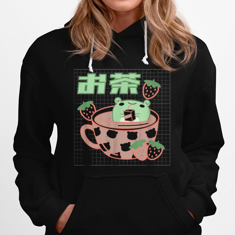 Frog Tea Cup Kawaii Aesthetic Pink Hoodie