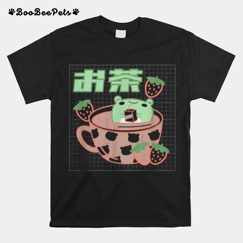 Frog Tea Cup Kawaii Aesthetic Pink T-Shirt