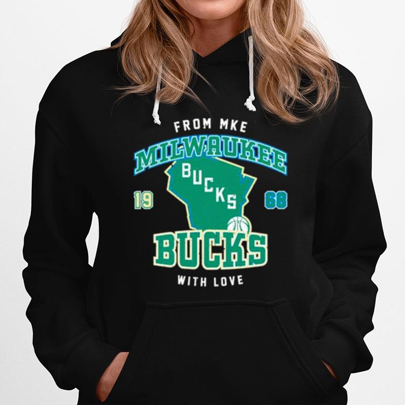 From Mke Milwaukee Bucks With Love 1968 Hoodie