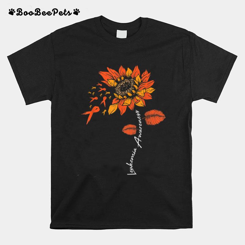 Fu Leukemia Awareness Sunflower Orange Ribbon Sarcasm T-Shirt