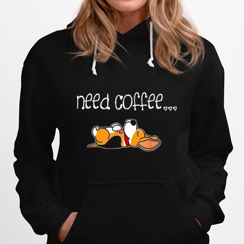 Funny Dog Need Coffee Hoodie