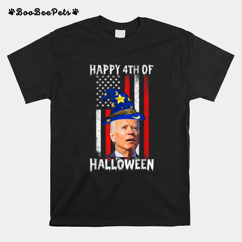 Funny Joe Biden Happy Halloween Confused 4Th Of July Us Flag T B0B4Zdmtwy T-Shirt