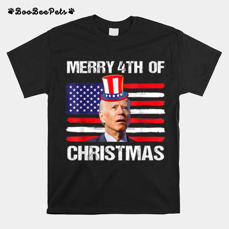 Funny Joe Biden Merry Christmas For Fourth Of July T B0B4Z8Sz8Y T-Shirt