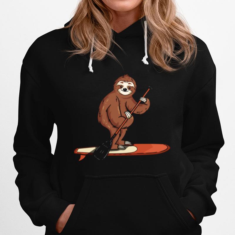 Funny Paddleboarding Sloth Paddle Board Stand Up Paddleboard Hoodie