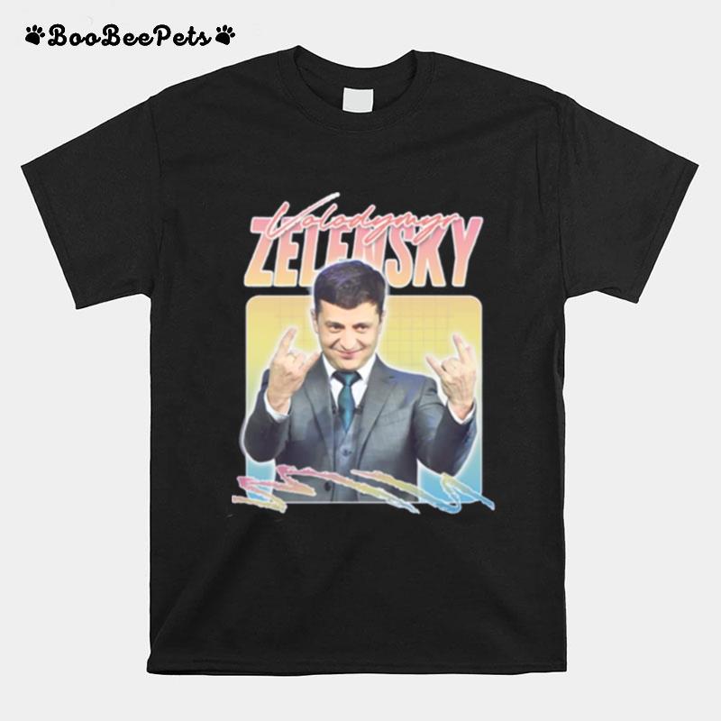 Funny Retro Graphic Of Ukrainian President Volodymyr Zelensky T-Shirt