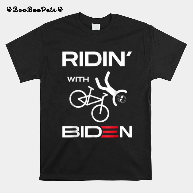 Funny Riding With Biden Falling With Biden T B0B51Jxvw9 T-Shirt
