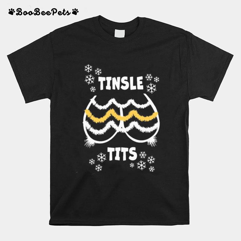 Funny Tinsel Tits Christmas T-Shirt