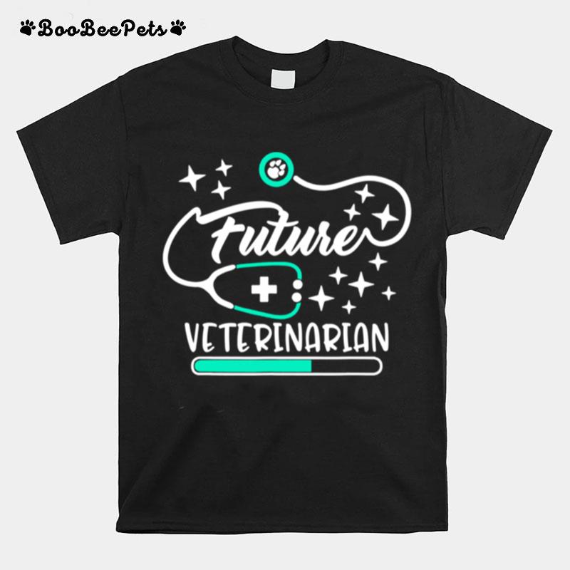 Future Veterinarian Graduation Dog Paw Heart Stethoscope Vet T-Shirt