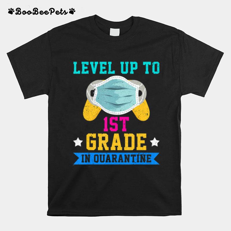 Gamer Mask School Back Level Up To 1St Grade In Quarantine T-Shirt