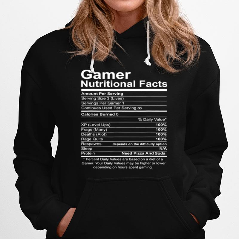 Gamer Nutritional Facts Hoodie